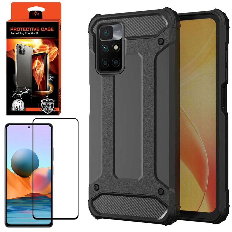 کاور کینگ کونگ مدل DIFNDER-II مناسب برای گوشی موبایل شیائومی Redmi 10 به همراه محافظ صفحه نمایش