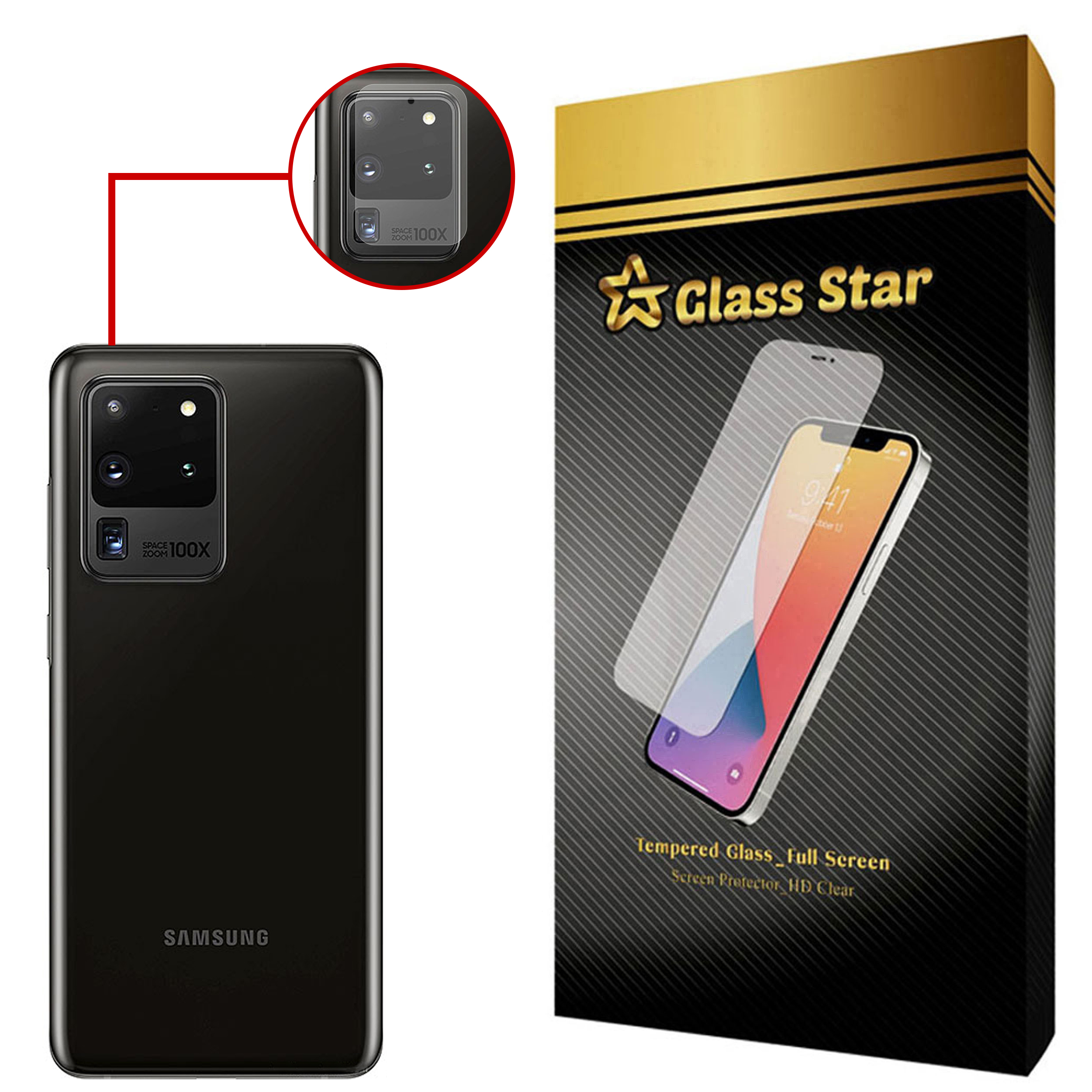 محافظ لنز دوربین گلس استار مدل PLX مناسب برای گوشی موبایل سامسونگ Galaxy S20 Ultra
