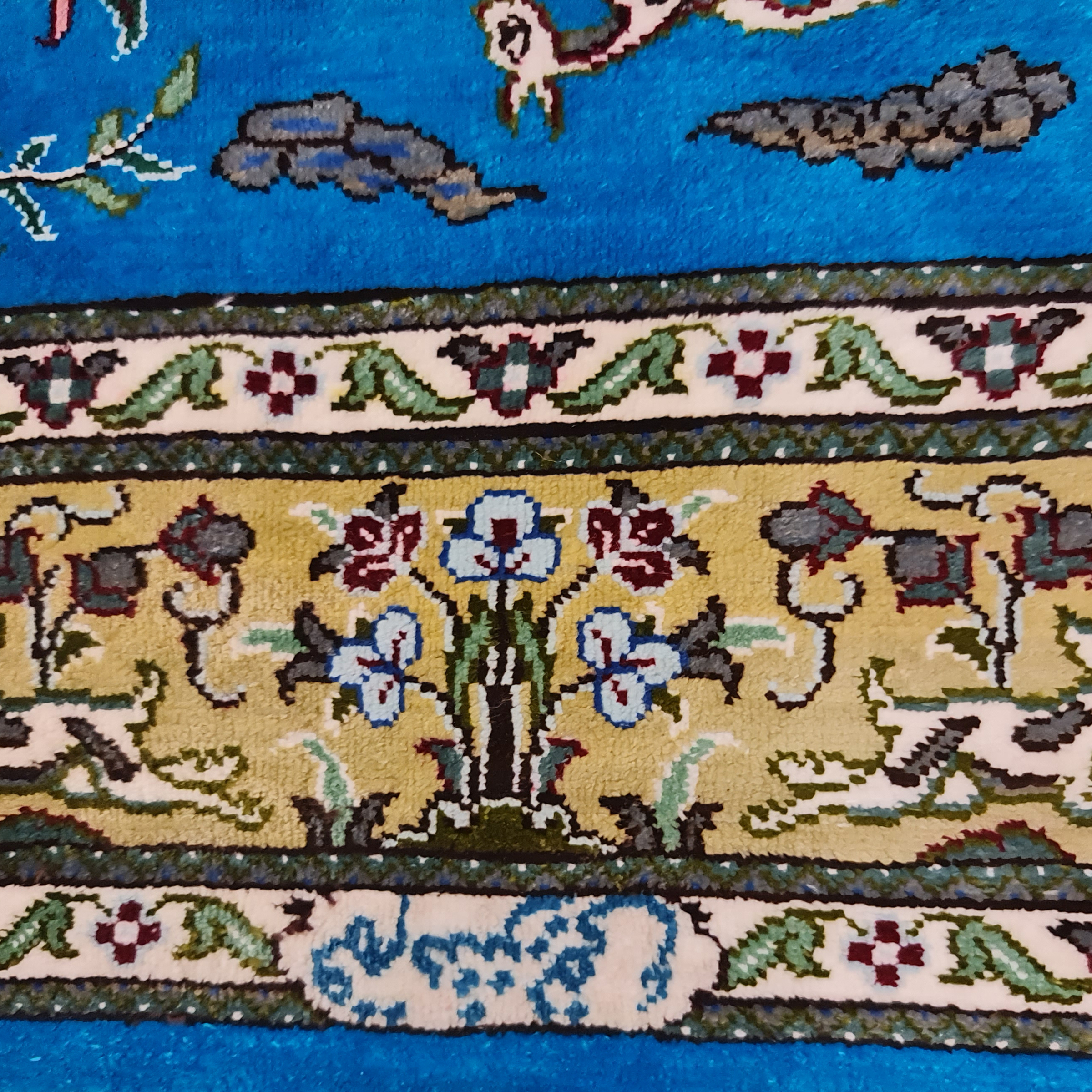 فرش دستبافت یک متری قم شریفی کد 102030