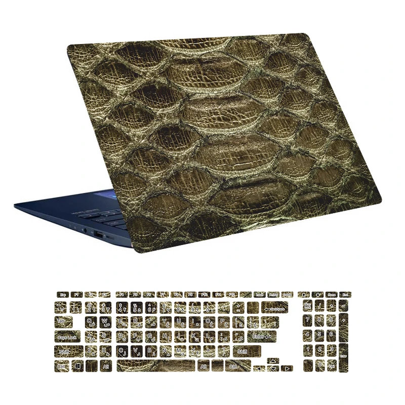 استیکر لپ تاپ توییجین و موییجین طرح Snake کد 17 مناسب برای لپ تاپ 15.6 اینچ به همراه برچسب حروف فارسی کیبورد 