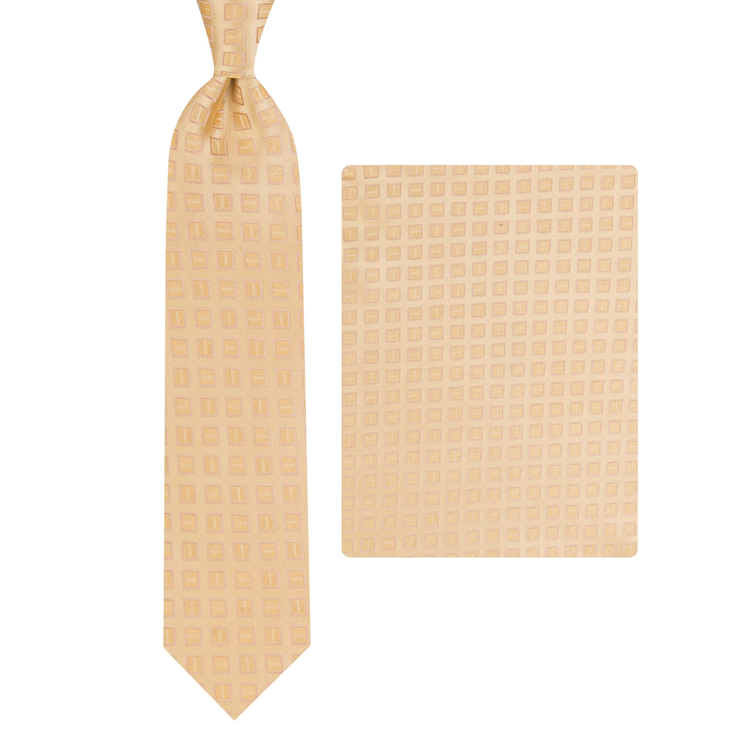 ست کراوات و دستمال جیب مردانه مدل GF-PO1743-GO 