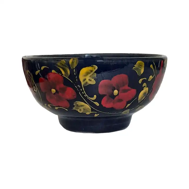 کاسه سفالی مدل ماست خوری طرح گل کد GH بسته 3 عددی