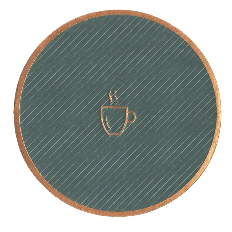 زیر لیوانی طرح فنجان مدل طلاکوب بسته 10 عددی