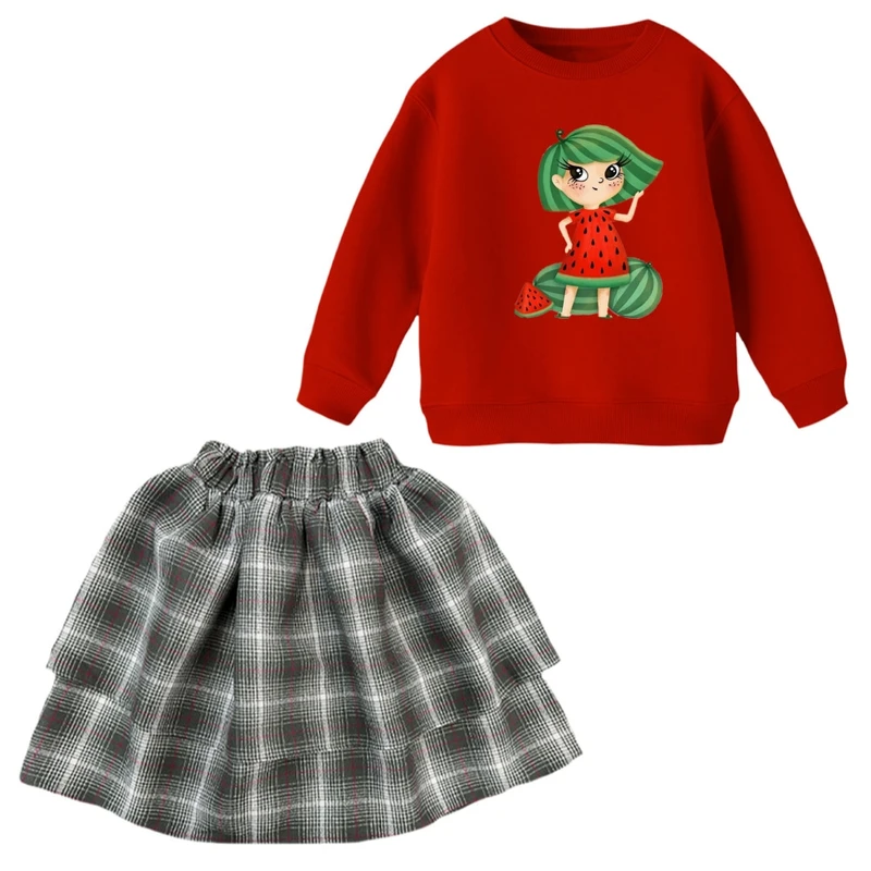 ست سویشرت و دامن دخترانه مدل دخترک یلدایی کد  14