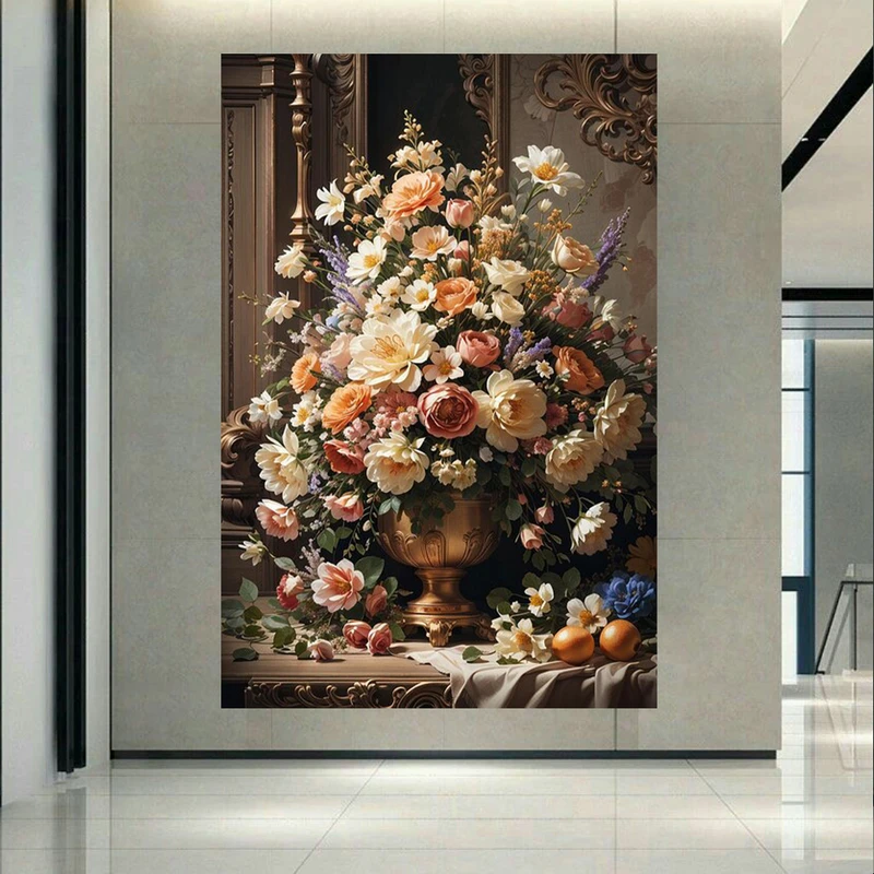 تابلو بوم طرح گلدان مدل گل های شکوفا کد AR304383