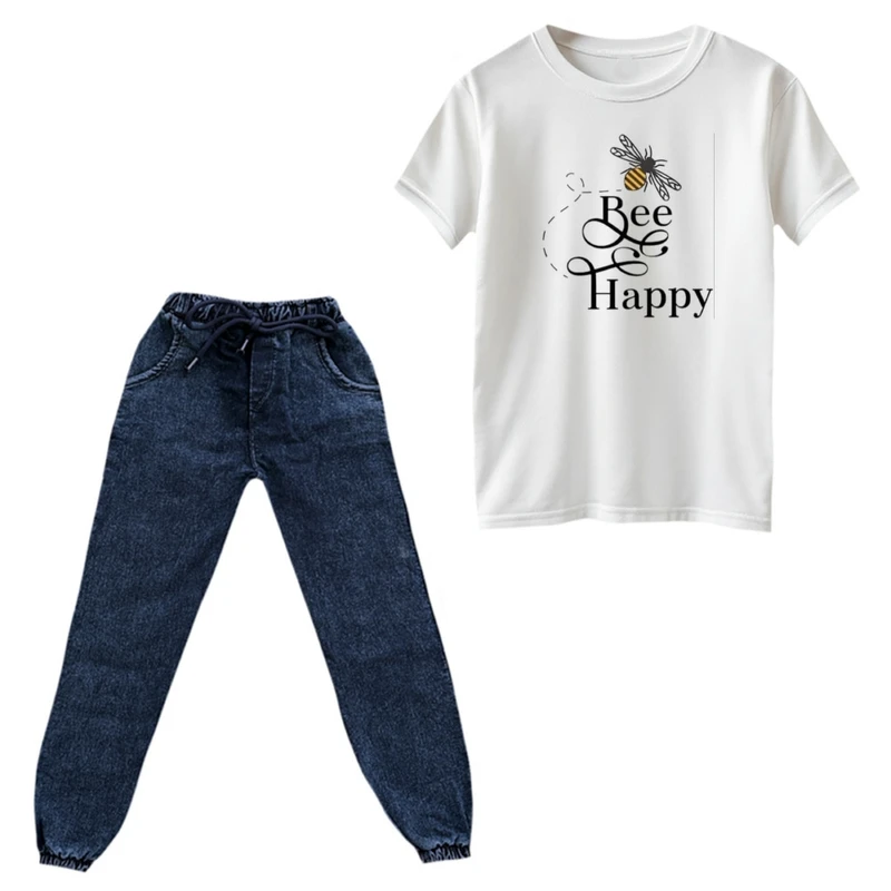 ست تی‌شرت و شلوار پسرانه مدل bee happy