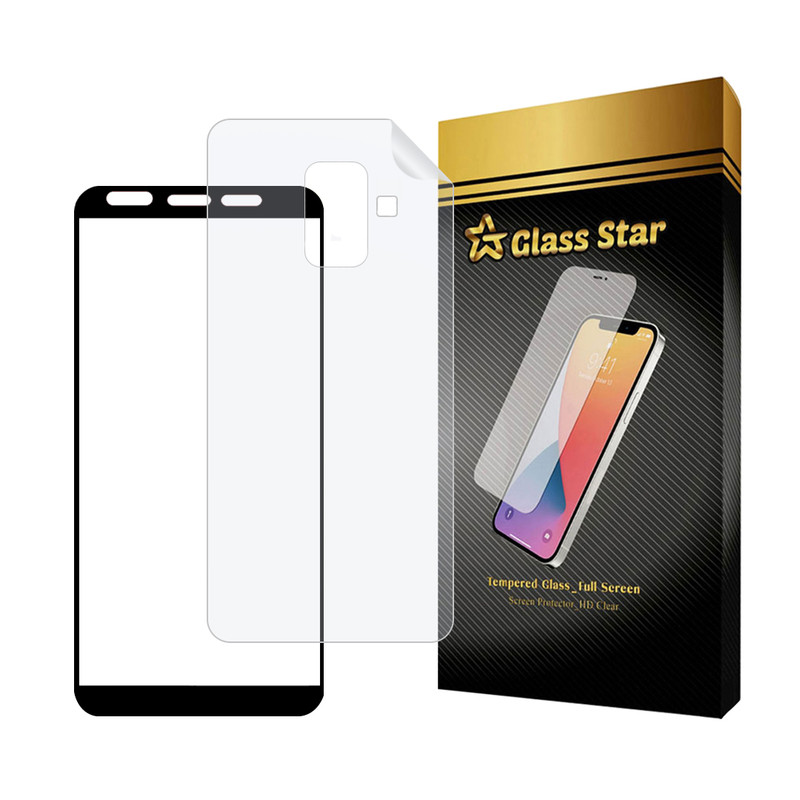 محافظ صفحه نمایش گلس استار مدل FUNABKGS مناسب برای گوشی موبایل سامسونگ Galaxy A6 2018 به همراه محافظ پشت گوشی هیدروژل