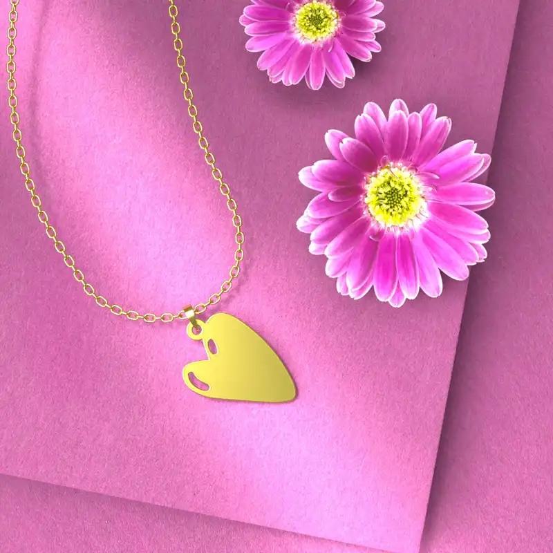 گردنبند طلا 18 عیار زنانه مدوپد مدل طرح قلب کد E1165