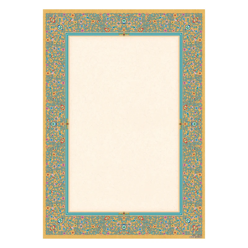 کاغذ تذهیب A4 خانه تذهیب مدل گلستان کد 4064 بسته 20 عددی