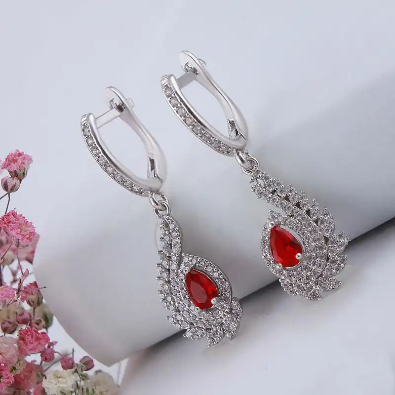 نیم ست نقره زنانه بازرگانی میلادی مدل سنگ کوارتز نگین برلیان بدون ریزش آبکاری رادیوم کد NTR_478