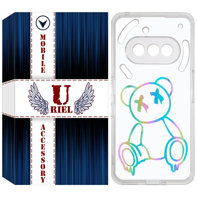 کاور یوریل مدل Clear کد 44 طرح خرس رنگی مناسب برای گوشی موبایل ناتینگ فون Nothing Phone 3a