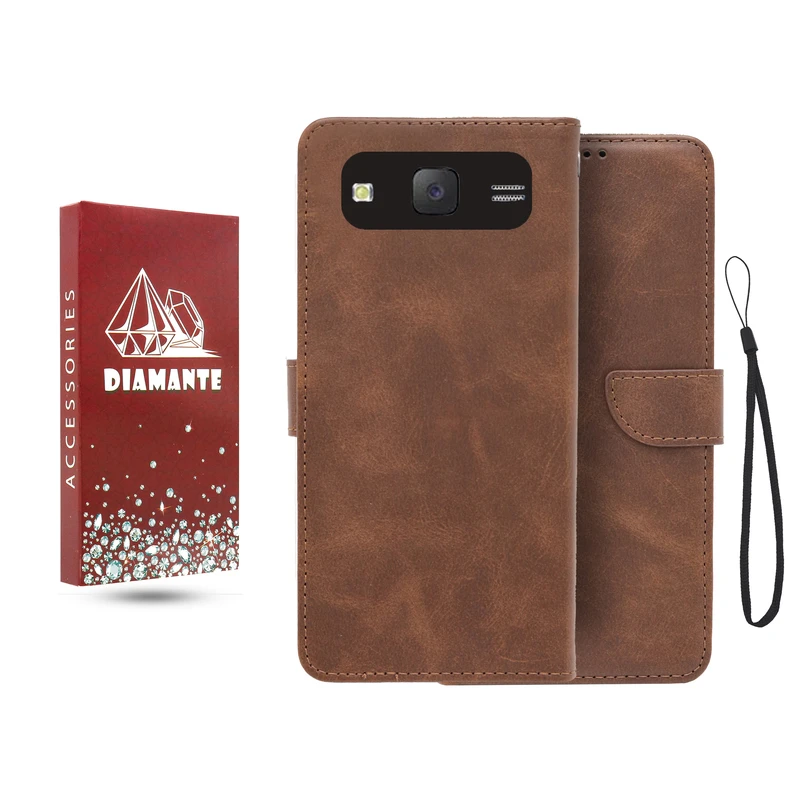 کیف کلاسوری دیامانته مدل جاکارتی بنددار مناسب برای گوشی موبایل سامسونگ Galaxy G530 / Grand Prime به همراه بند آویز
