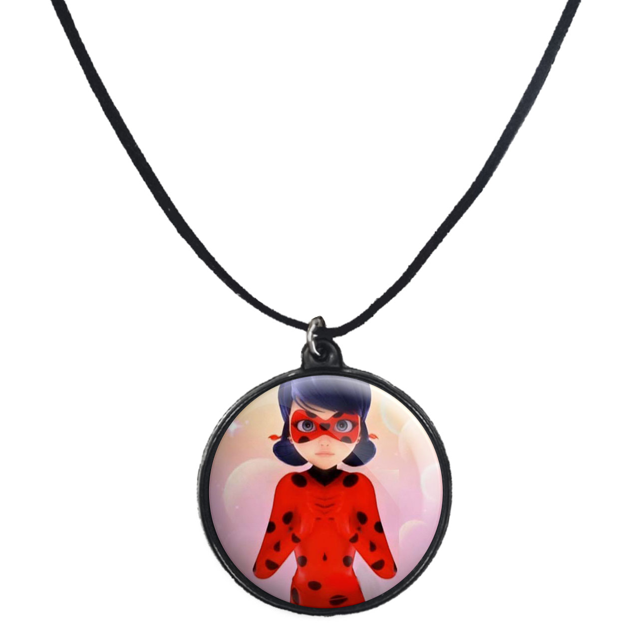 گردنبند پرمانه طرح کفشدوزکی کد pmb.730 مدل دو طرفه