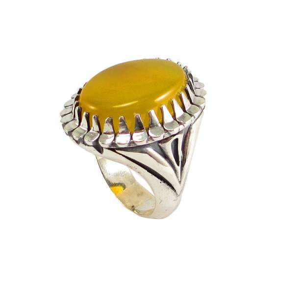 انگشتر نقره مردانه پارلا گوهر مدل شرف الشمس کد 3800