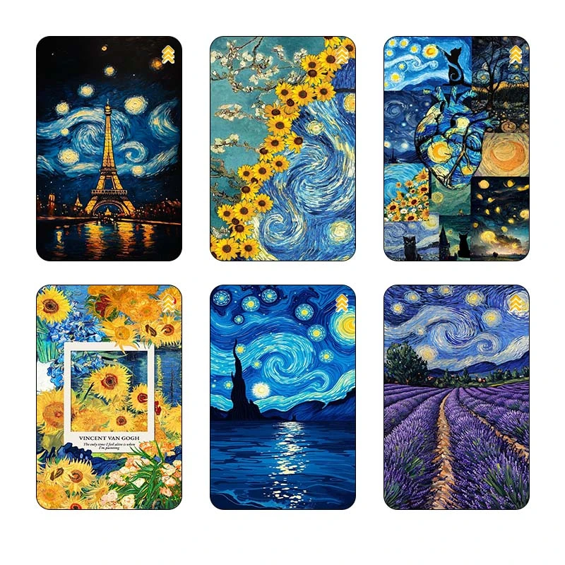 استيکر کارت کارنيکا طرح شب پرستاره فانتزی ون‌گوگ Fantasy Starry Night Van Gogh کد 97425 مجموعه 6 عددی