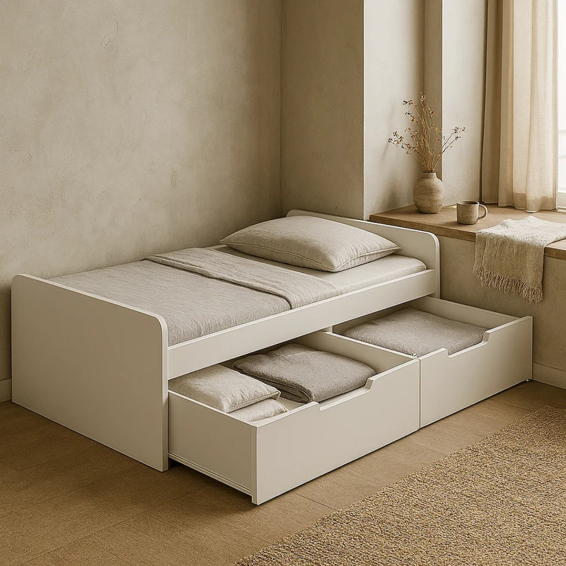 تخت خواب چوبی یک نفره مدل پاپ سایز 120×200 سانتی متر