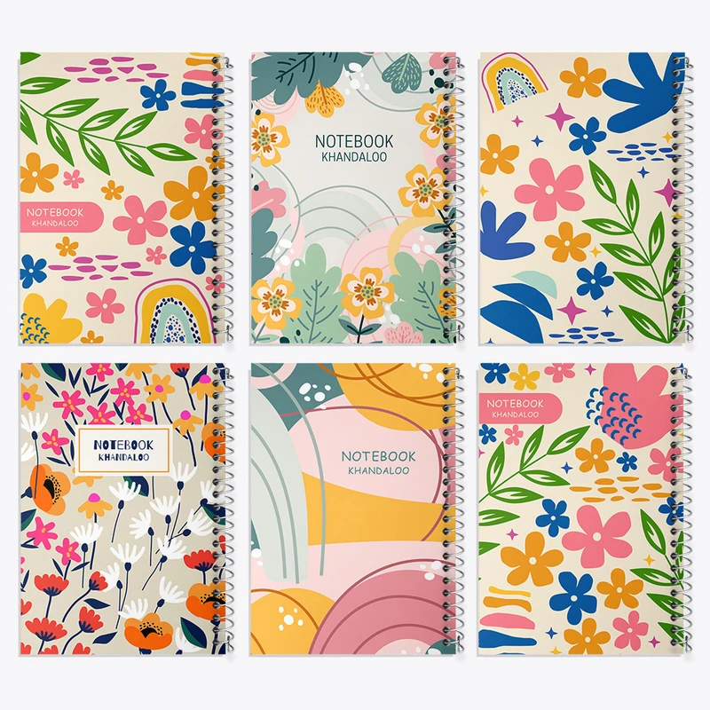 دفتر مشق 50 برگ خندالو طرح گل گلی کد 158 مجموعه 6 عددی