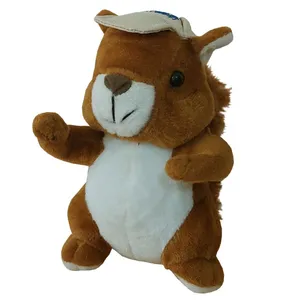 عروسک طرح سنجاب مدل Squirrel with Hat کد SZT5/400 ارتفاع 17 سانتی‌متر