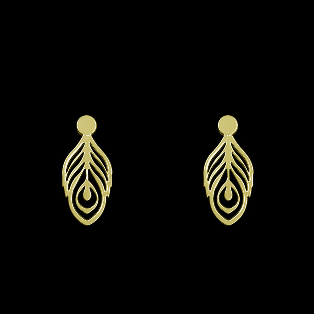 گوشواره طلا 18 عیار زنانه مدوپد مدل هندسی کد GA1-10434