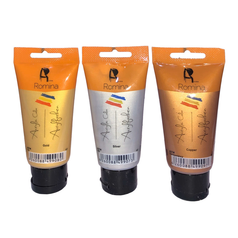 رنگ اکریلیک رومینا مدل INV کد 647 حجم 75 میلی لیتر بسته 3 عددی