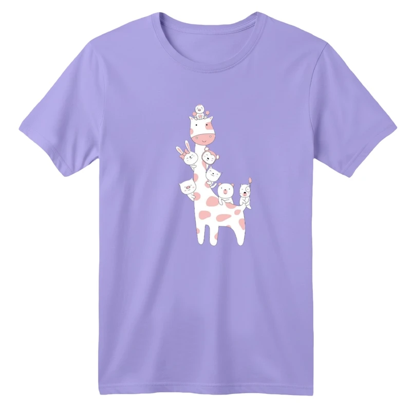 تی شرت آستین کوتاه بچگانه مدل زرافه بامزه