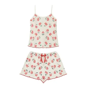 ست تاپ و شلوارک راحتی زنانه مدل مدل شکوفه