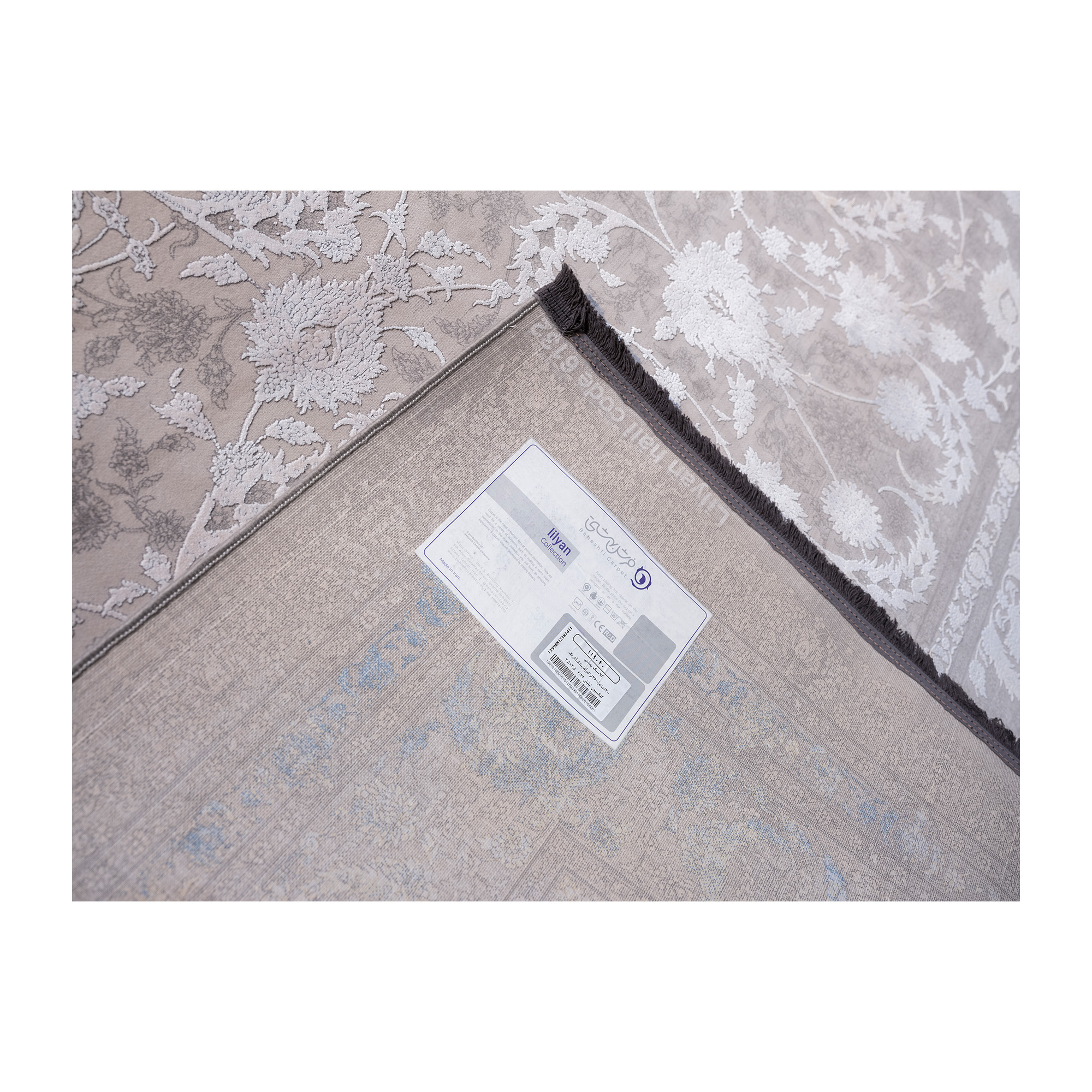 فرش ماشینی بهشتی مدل لیلیان کد 6132 زمینه طوسی