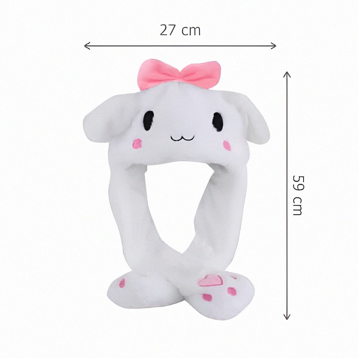 کلاه دخترانه مدل گوش متحرک رنگ سفید