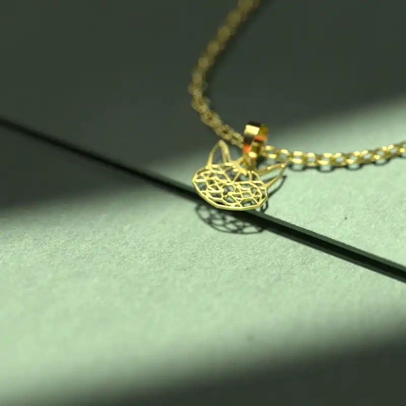 گردنبند طلا 18 عیار زنانه مدوپد مدل گربه کد B3-1-1201