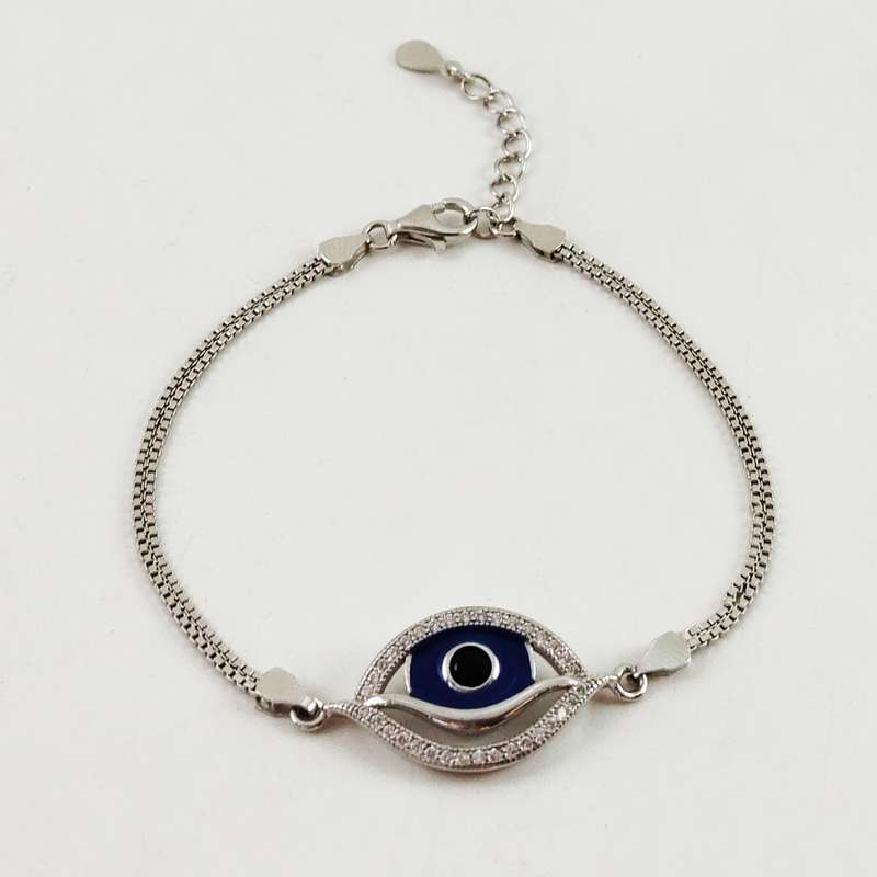 دستبند نقره زنانه مدل چشم نظر کد NG1911