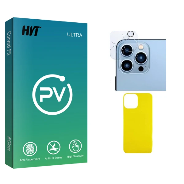 محافظ پشت گوشی اچ وی تی مدل PV Glass FLL مناسب برای گوشی موبایل اپل iPhone 13 Pro  به همراه محافظ لنز گوشی