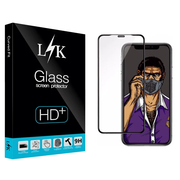 محافظ صفحه نمایش 6D ال کی مدل Hard glass مناسب برای گوشی اپل iphone X/XS