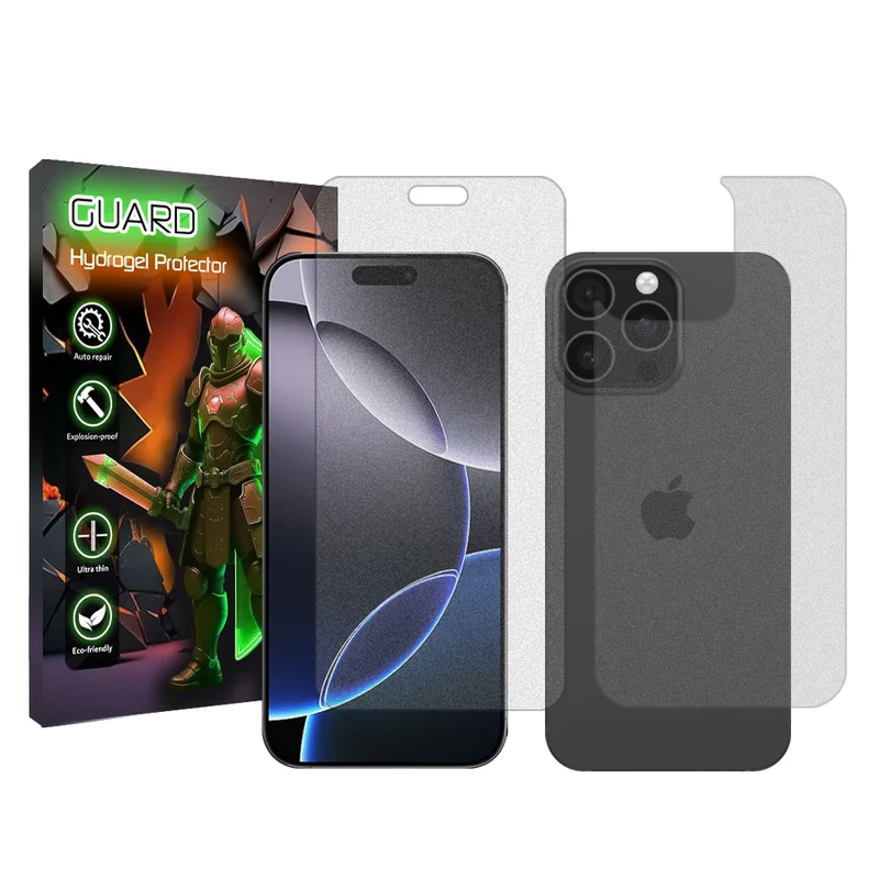 محافظ صفحه نمایش مات گارد مدل Tough مناسب برای گوشی موبایل اپل iPhone 16 Pro Max به همراه محافظ پشت گوشی