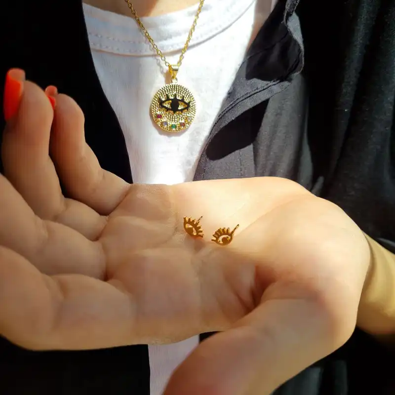 نیم ست زنانه مدل چشم نگینی