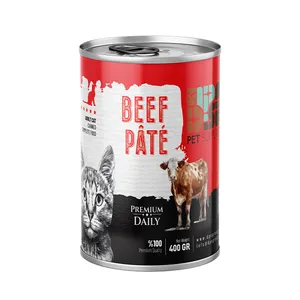 کنسرو غذای گربه بالغ دی پی اس مدل پته طعم گوشت گاو وزن ۴۰۰ گرم