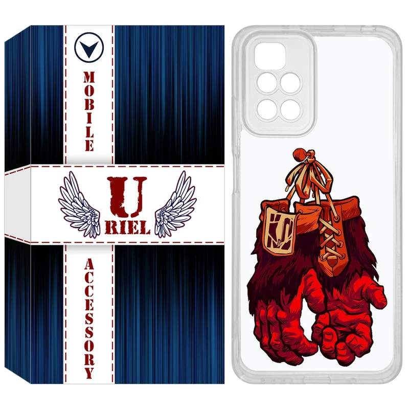 کاور یوریل مدل Clear کد 77 طرح دستکش مناسب برای گوشی موبایل شیائومی Redmi 10 / 10 Prime