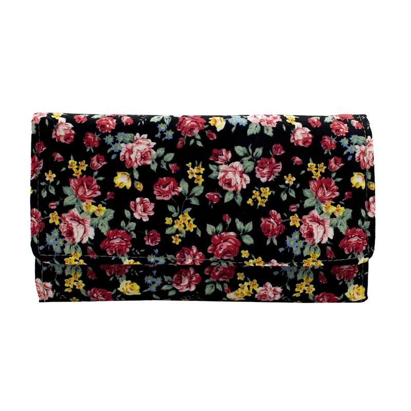 کیف پول زنانه مدل بوته گل رز