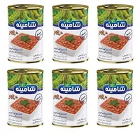 کنسرو لوبیا چیتی با سس گوجه فرنگی شامینه - 350 گرم بسته 6 عددی
