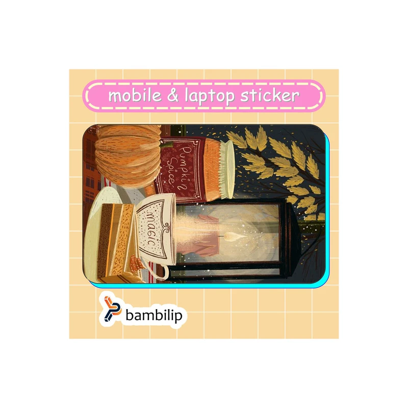 استیکر بامبیلیپ مدل کارت عابر طرح کیک کدو تنبل و تم پاییز کد 3601709