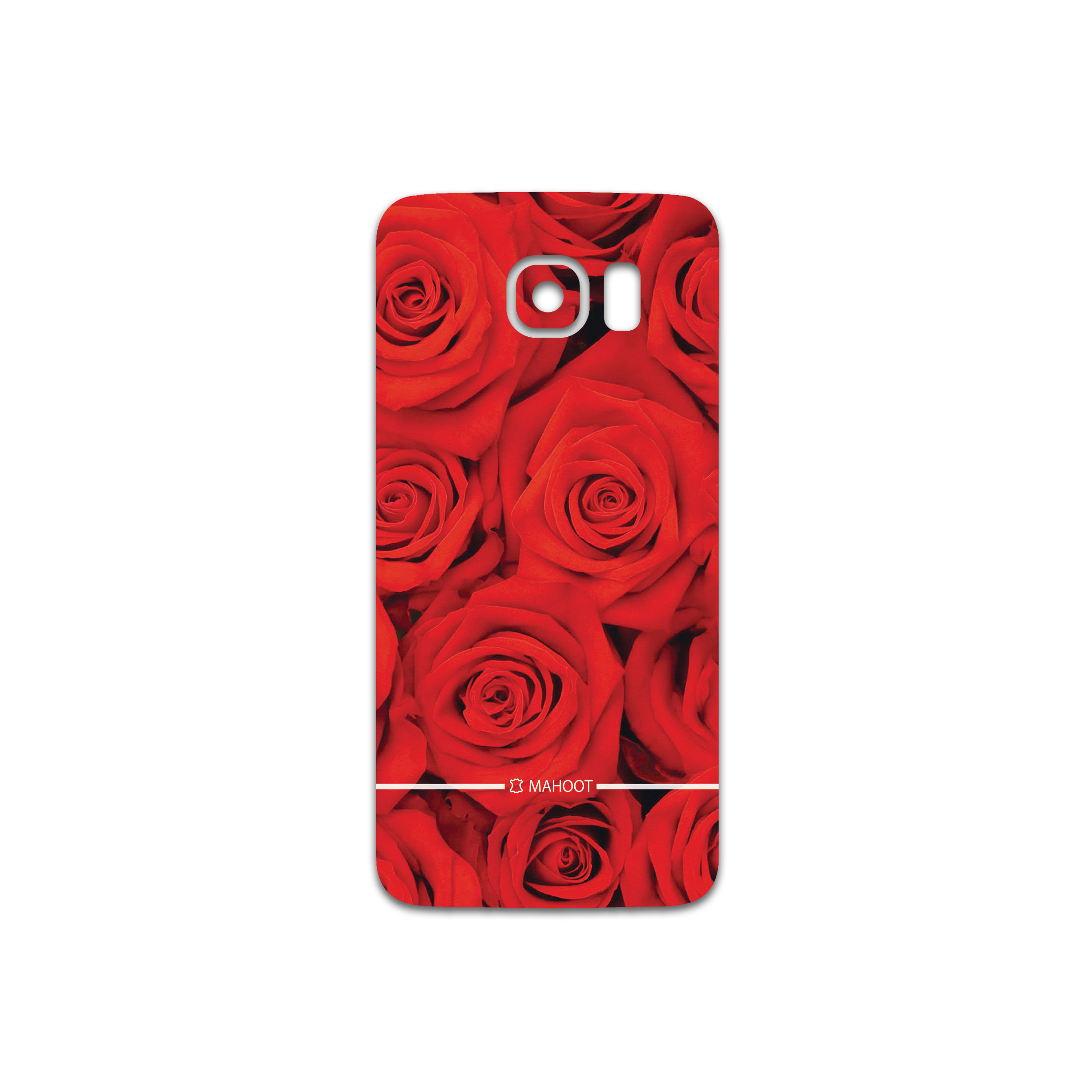 برچسب پوششی ماهوت مدل Red-Flower مناسب برای گوشی موبایل سامسونگ Galaxy S6