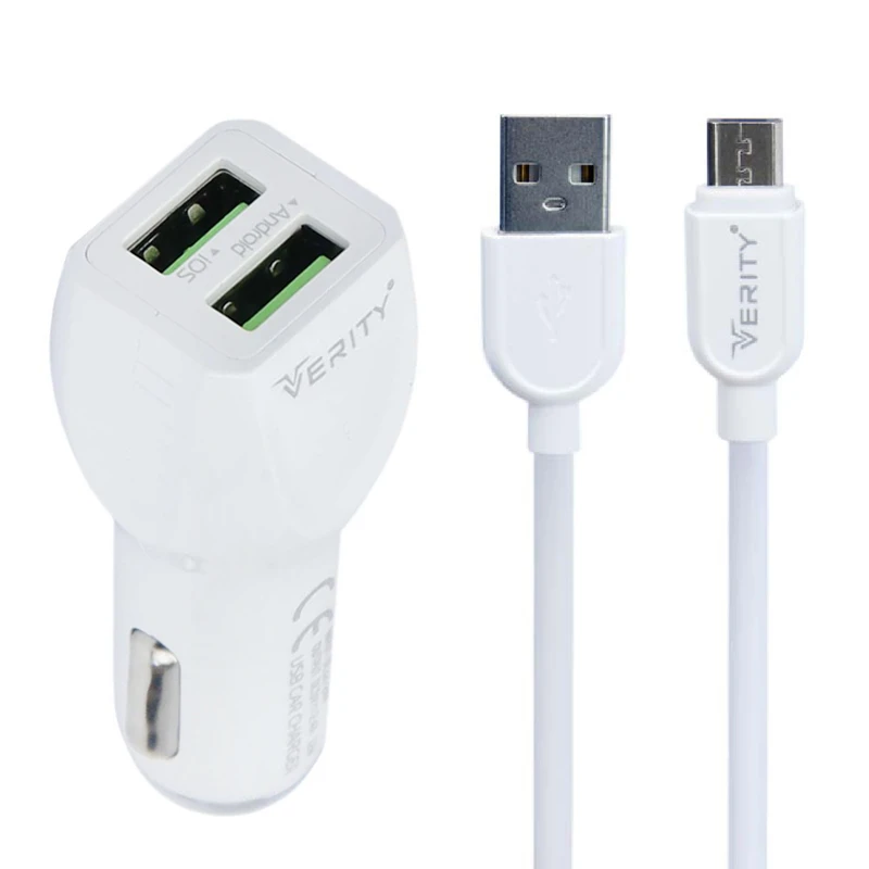 شارژر فندکی وریتی مدل C-1115 به همراه کابل تبدیل microUSB