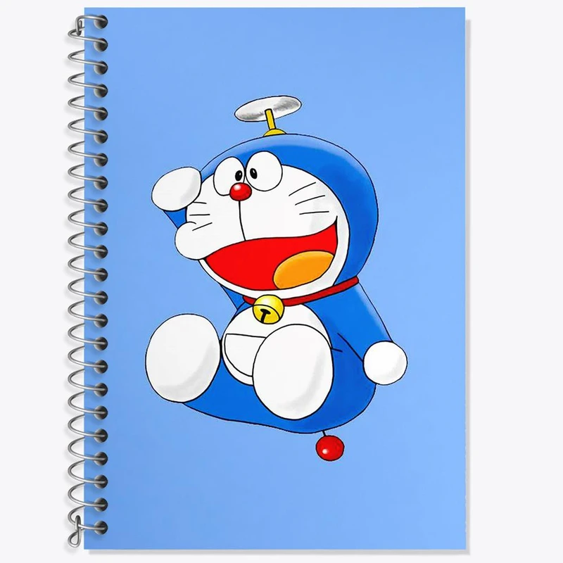 دفتر زبان 50 برگ خندالو مدل سه خط طرح انیمه دورایمون کد 12764