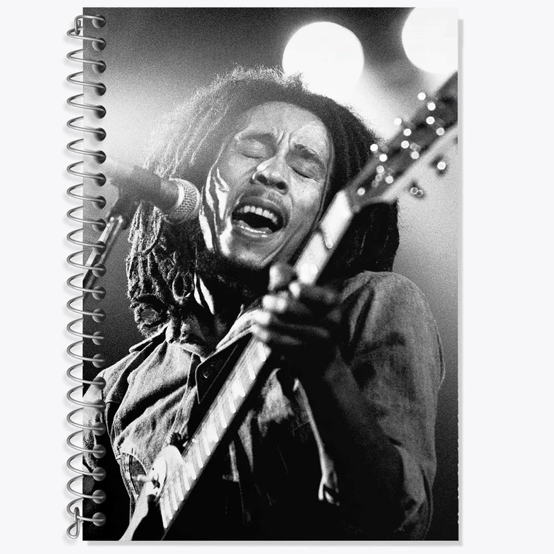 دفتر زبان 50 برگ خندالو مدل دو خط طرح باب مارلی Bob Marley کد 3276