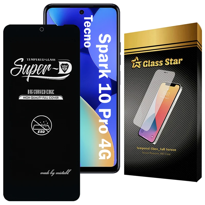 محافظ صفحه نمایش گلس استار مدل SUPERDNS مناسب برای گوشی موبایل تکنو Spark 10 Pro 4G