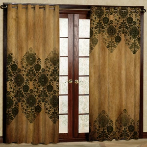 پرده مدل گل دار مخمل پانچی کد 1109L سایز 140x280 سانتی متر