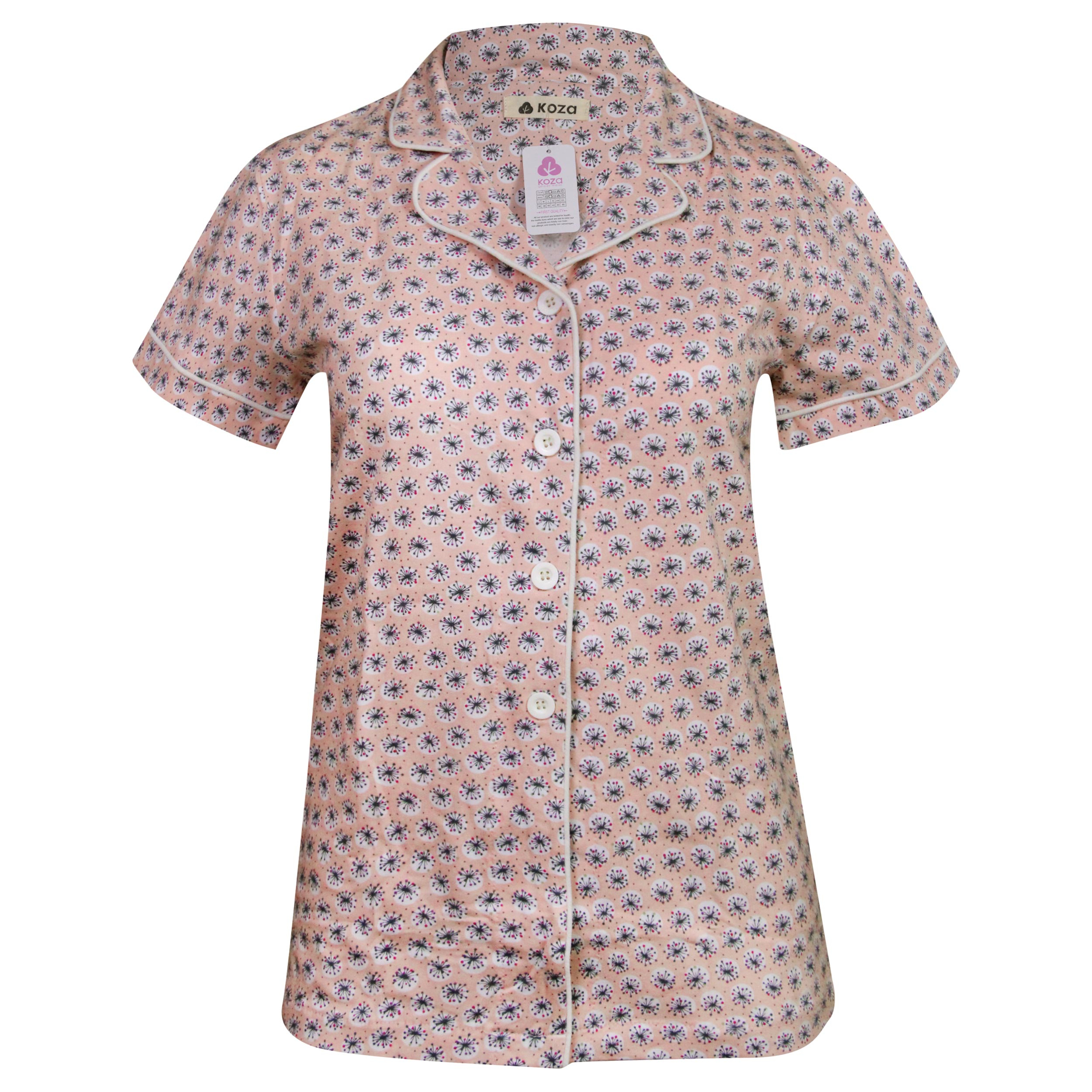 لباس خواب زنانه کوزا مدل دکمه دار کد 9118-MY-K رنگ گلبهی