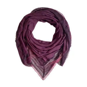 روسری زنانه مدل سوپر نخ حاشیه دانتل مزونی 005