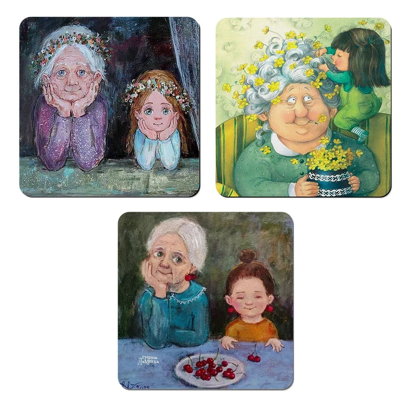 مگنت صباطرح مدل مادر بزرگ و نوه کد M1310 مجموعه 3 عددی