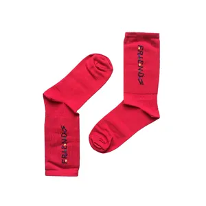 جوراب مدل ساق بلند کشی کد FR-R رنگ قرمز