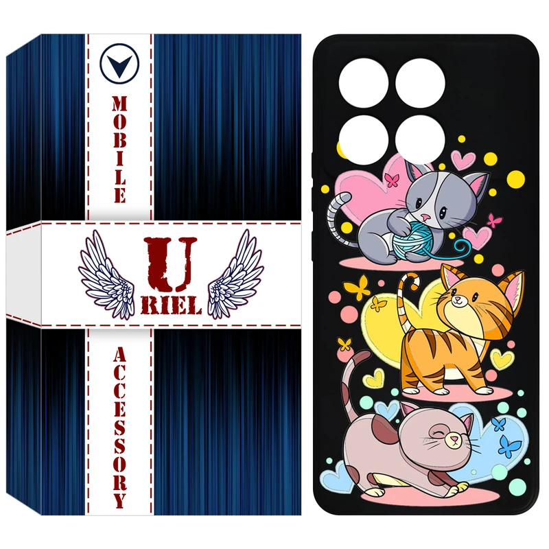 کاور یوریل قاب مدل KSH کد 6 طرح گربه مناسب برای گوشی موبایل شیائومی Poco F6 Pro / Redmi K70 / K70 Pro